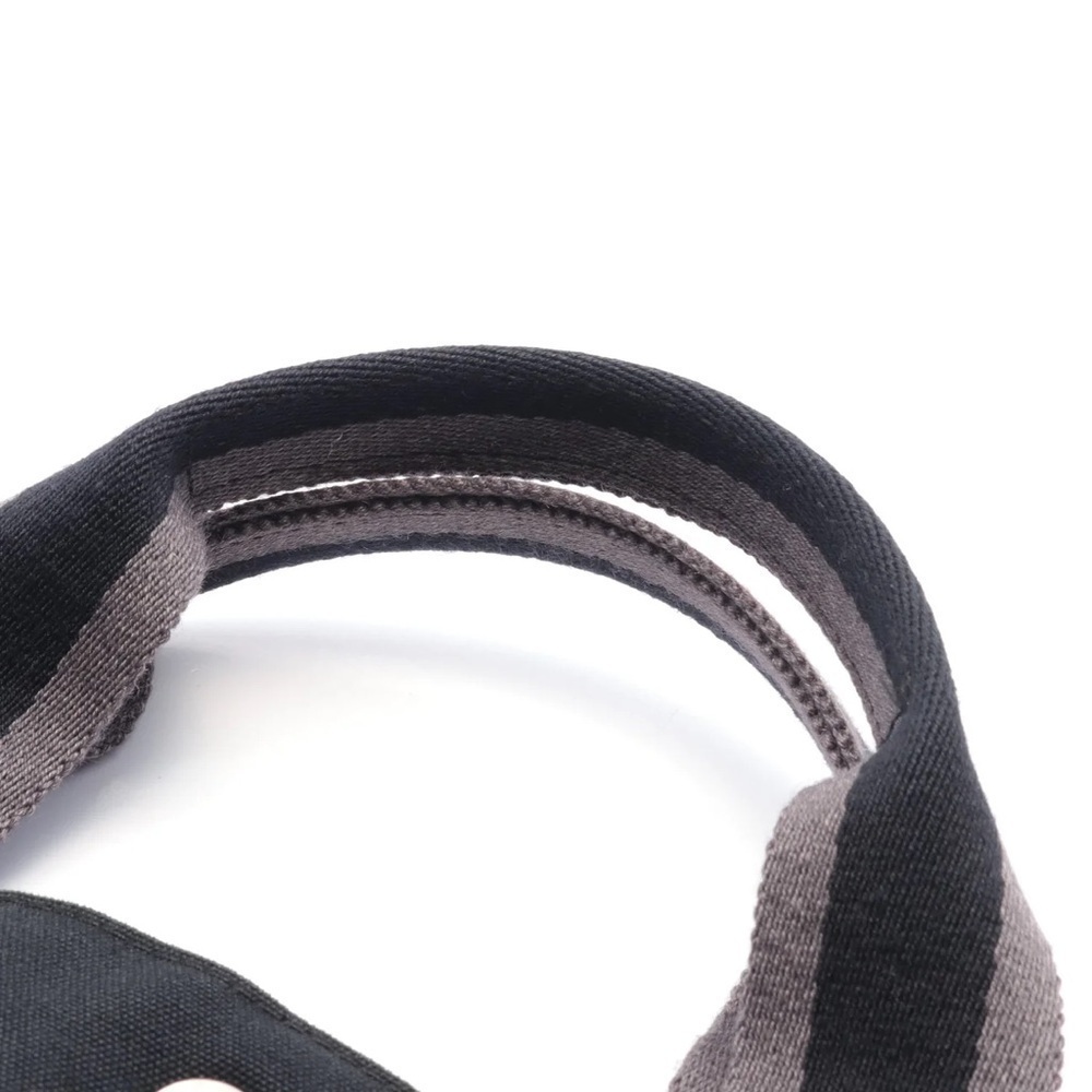 Hermes Fool Toe MM Tote Black Canvass with Silver Hardware. - Picture 8 of 9